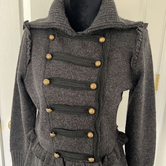 Loft Anna Taylor military gray wool jacket blazer Sz petite medium - Picture 8 of 12